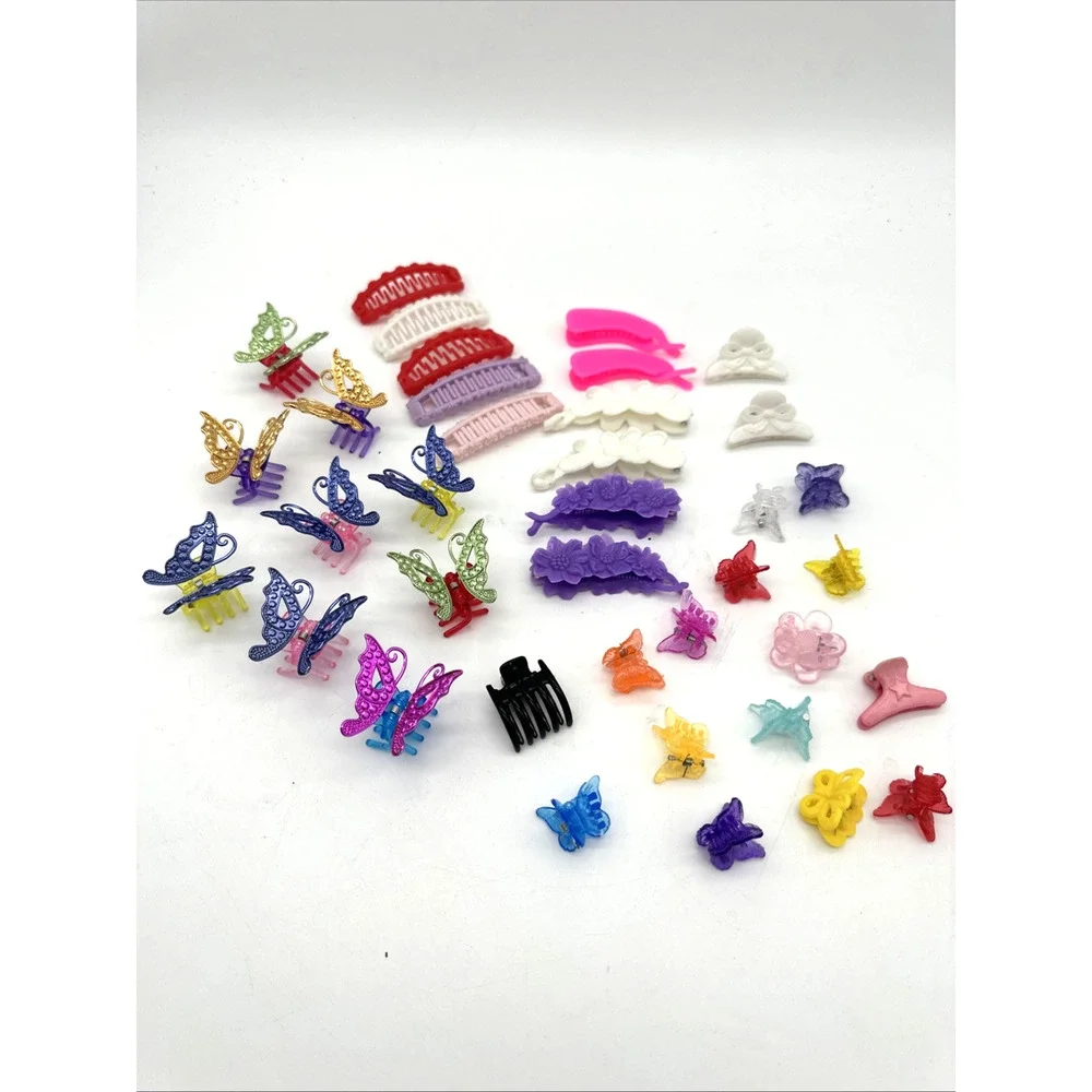 Lot of Vintage Claw Hair Clips Butterfly Barrettes Clips 36